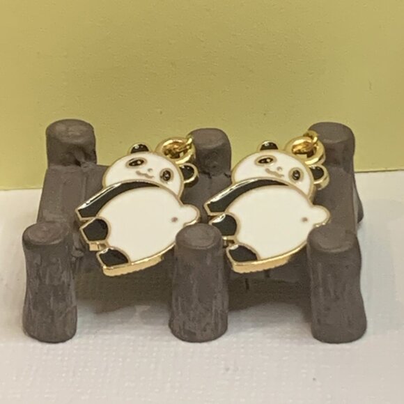 Panda Earring, Panda Bear Jewelry, Gift, Panda Jewelry, Silly Animal Earring - Picture 3 of 7
